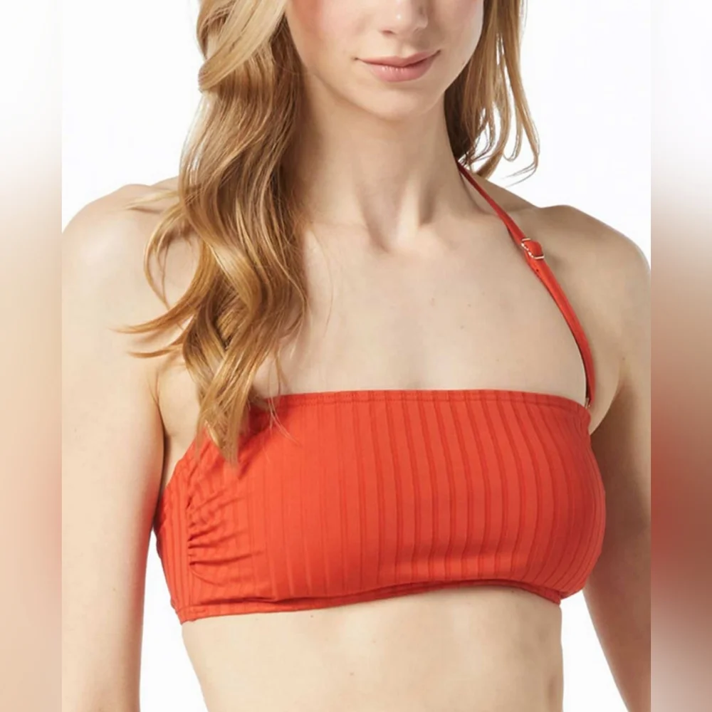 MICHAEL KORS Women's Ribbed Bandeau Bikini Top SIZE SMALL NWT